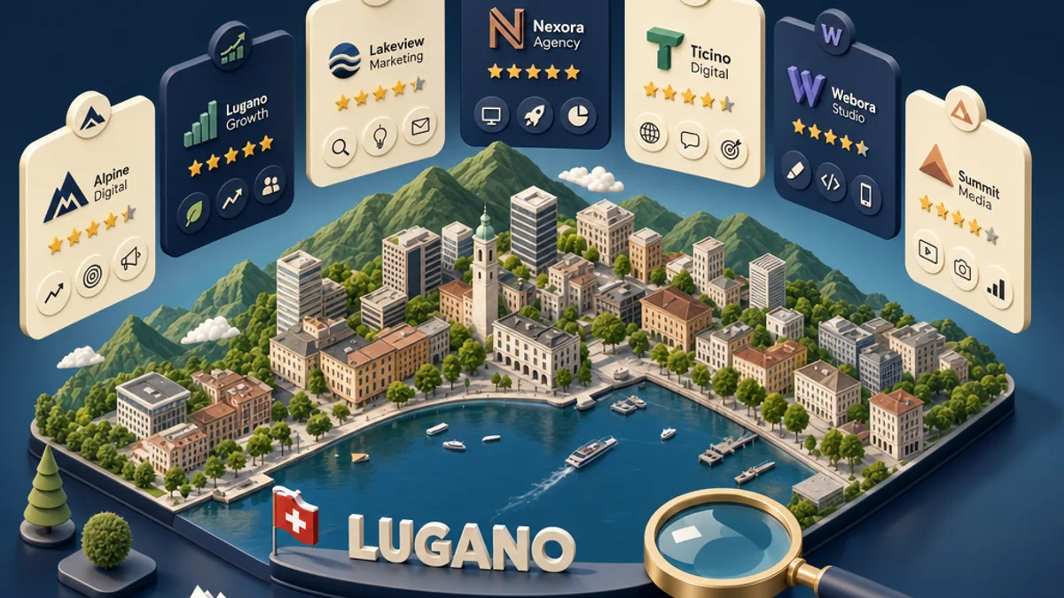 Panoramica e confronto delle agenzie di marketing digitale a Lugano per PMI ticinesi: 8 agenzie con rating, modelli operativi e fasce di prezzo reali sul lago Ceresio