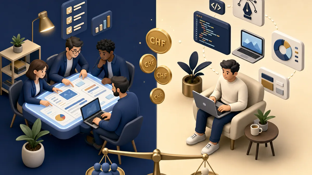 Confronto tra agenzia di marketing strutturata e freelance singolo per PMI in Ticino e Svizzera: costi, vantaggi, quando scegliere uno o l altro per la tua attivita